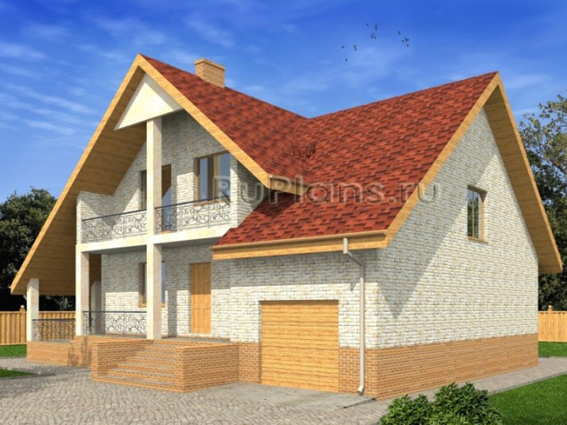 Одноэтажный дом с мансардой, гаражом и большой террасой RG4970